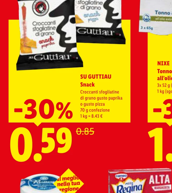 SU GUTTIAU Snack Croccanti sfogliatine di grano gusto paprika o gusto pizza