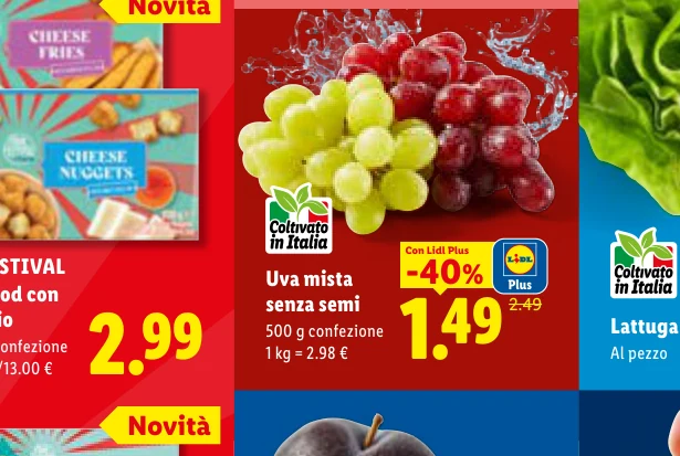 Uva mista senza semi