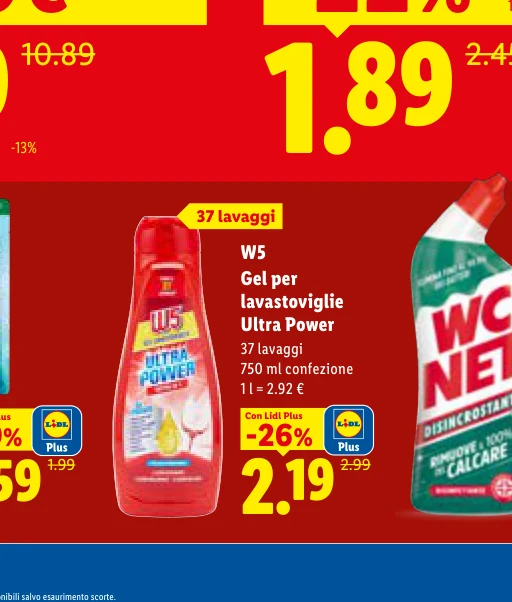 W5 Gel per lavastoviglie Ultra Power