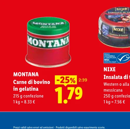 MONTANA Carne di bovino