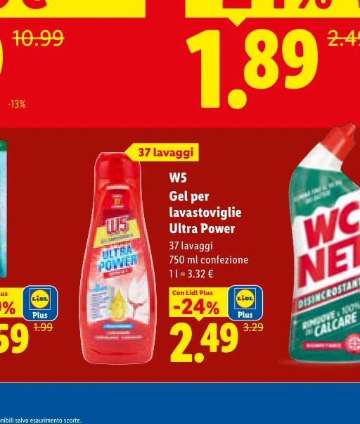 W5 Gel per lavastoviglie Ultra Power
