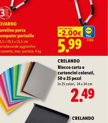 CRELANDO Blocco carta o cartoncini colorati