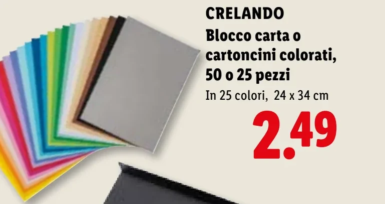 Blocco carta o cartoncini colorati - Crelando