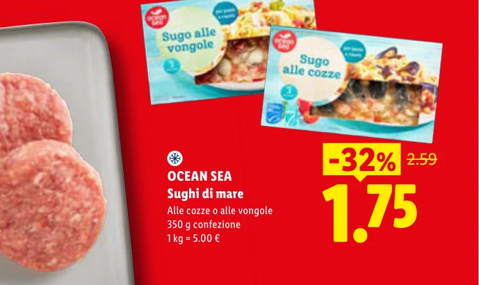 OCEAN SEA Sughi di mare Alle cozze o alle vongole
