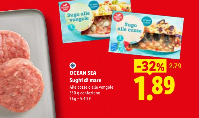 OCEAN SEA Sughi di mare Alle cozze o alle vongole