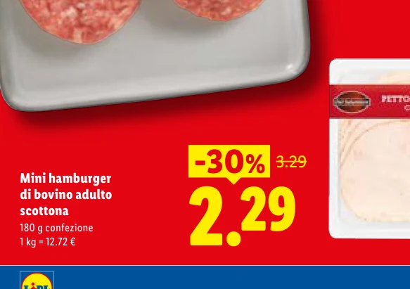 Mini hamburger di bovino adulto