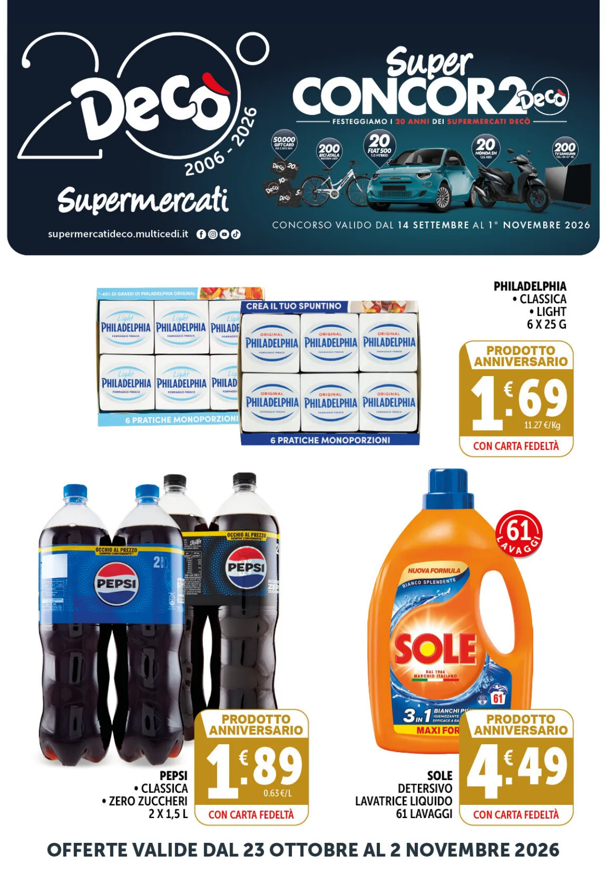 Copertina volantino supermarket deco