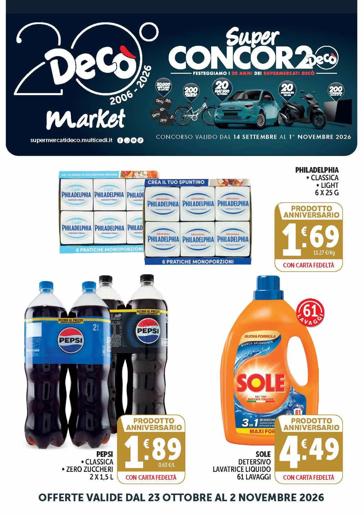 Copertina volantino supermarket deco