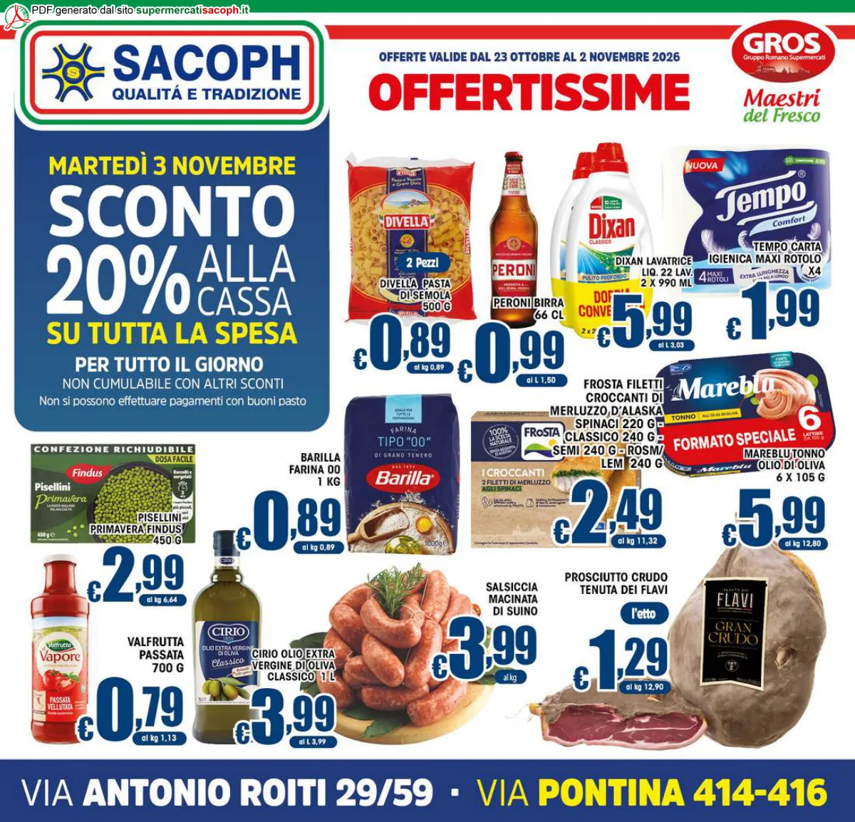 Copertina volantino sacoph