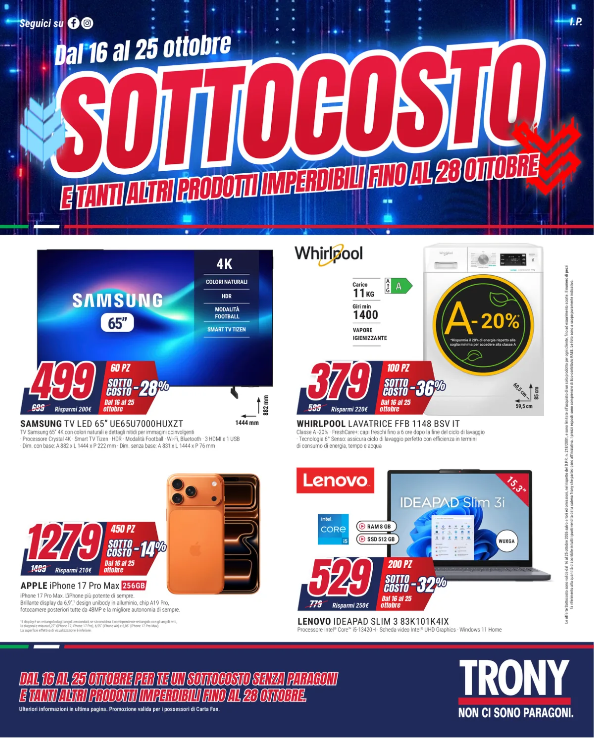 Copertina volantino trony