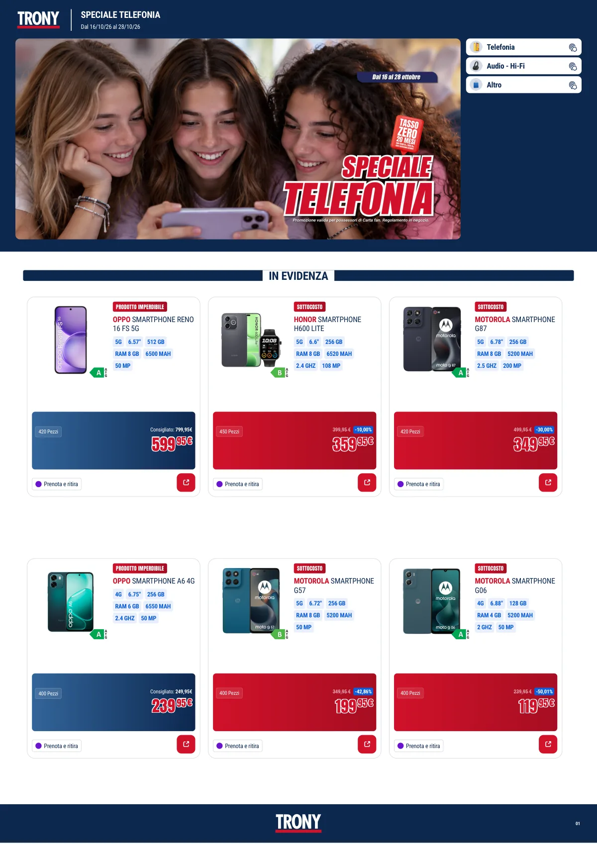 Copertina volantino trony