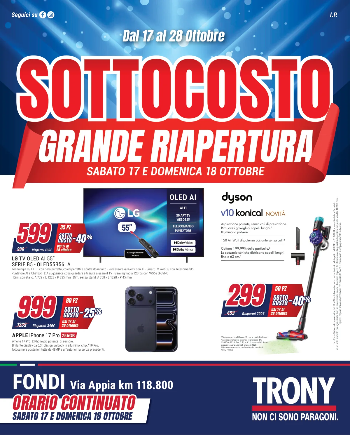 Copertina volantino trony