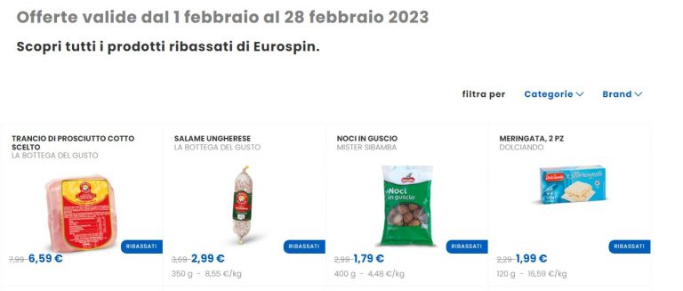 ribassati eurospin febbraio 2023