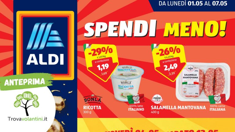 aldi dal 1 maggio al 7 maggio