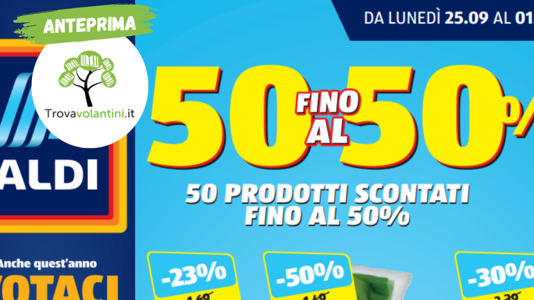 frontespizio del volantino Aldi