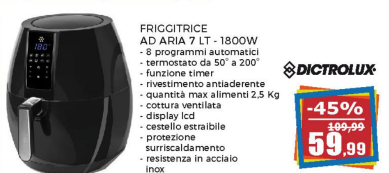 Friggitrice ad Aria Tognana offerta di Carrefour Iper