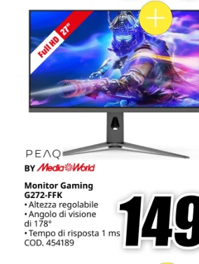 Monitor gaming PEAQ G272-FFK 27 pollici