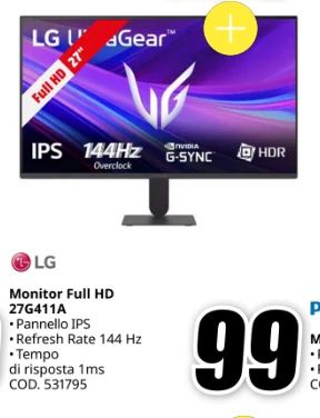 Monitor LG 27G411A Full HD 27 pollici