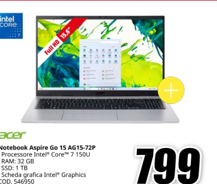 Notebook Acer Aspire Go 15 AG15-72P