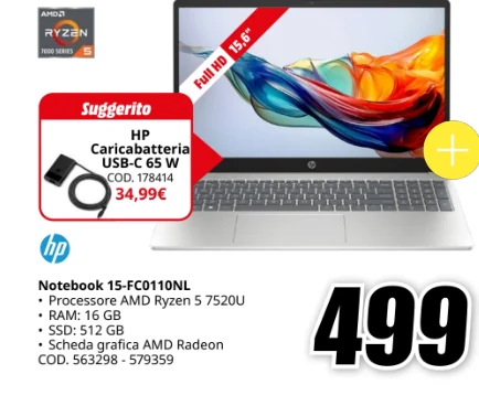 Notebook HP 15-FC0110NL