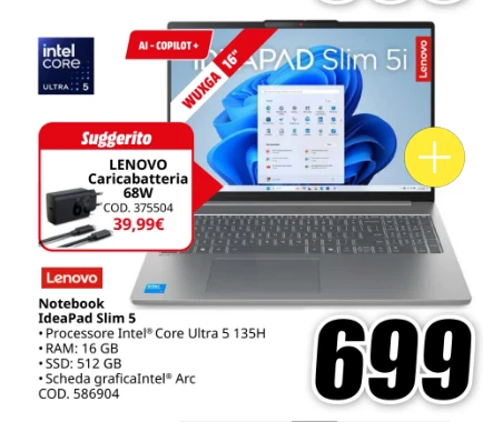 Notebook Lenovo IdeaPad Slim 5 16 pollici