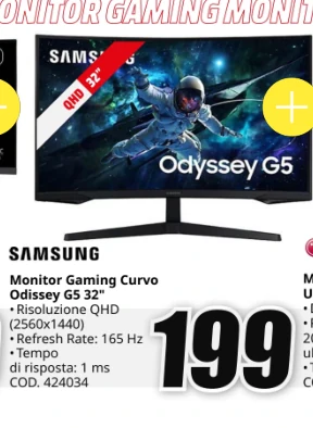 Monitor gaming curvo Samsung Odyssey G5 32 pollici