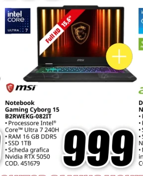Notebook gaming MSI Cyborg 15 B2RWEKG-082IT