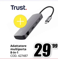 Adattatore multiporta Trust 8 in 1