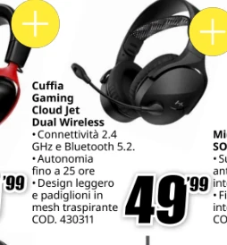 Cuffie gaming HyperX Cloud Jet Dual Wireless