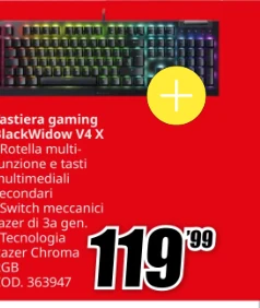 Tastiera gaming Razer BlackWidow V4 X