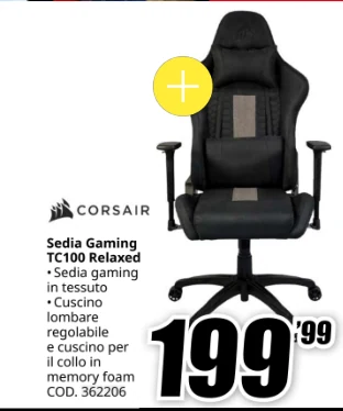 Sedia gaming Corsair TC100 Relaxed