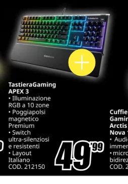 Tastiera gaming SteelSeries Apex 3
