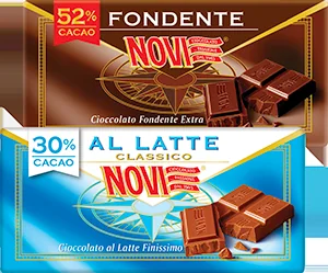 TAVOLETTA DI CIOCCOLATO AL LATTE, FONDENTE NOVI