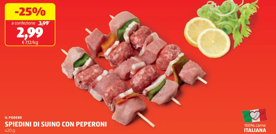 SPIEDINI DI SUINO CON PEPERONI