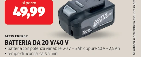 BATTERIA DA 20 V/40 V