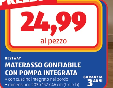 MATERASSO GONFIABILE CON POMPA INTEGRATA