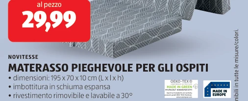 MATERASSO PIEGHEVOLE PER GLI OSPITI