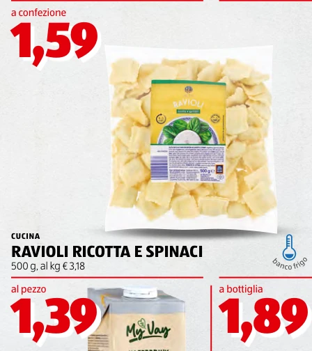 RAVIOLI RICOTTA E SPINACI