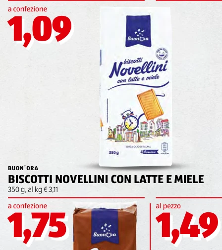 BISCOTTI NOVELLINI CON LATTE E MIELE