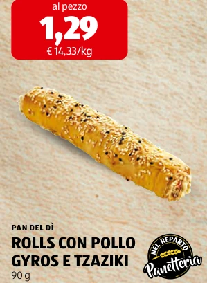 ROLLS CON POLLO GYROS E TZAZIKI