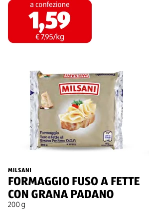 FORMAGGIO FUSO A FETTE CON GRANA PADANO