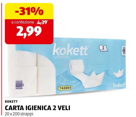 CARTA IGIENICA 2 VELI