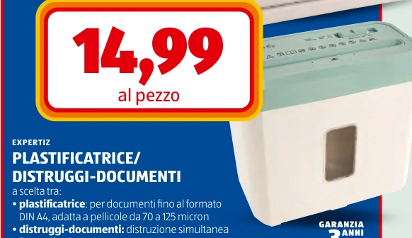 PLASTIFICATRICE/ DISTRUGGI-DOCUMENTI