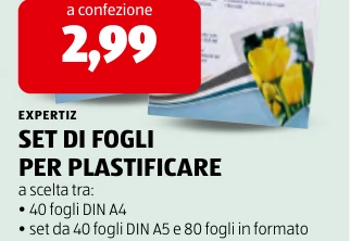 SET DI FOGLI PER PLASTIFICARE