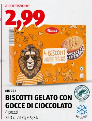 BISCOTTI GELATO CON GOCCE DI CIOCCOLATO