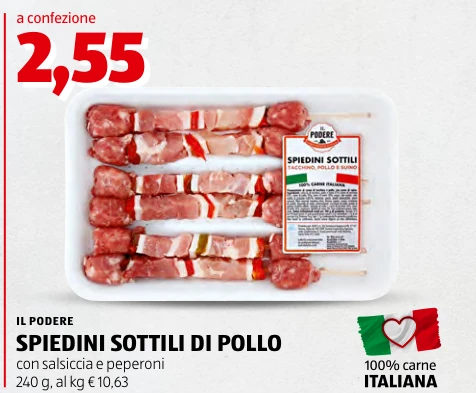 SPIEDINI SOTTILI DI POLLO - Il Podere