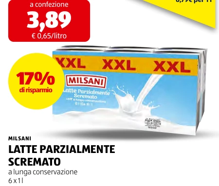 LATTE PARZIALMENTE SCREMATO - Milsani