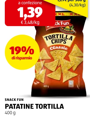 PATATINE TORTILLA - Snack Fun