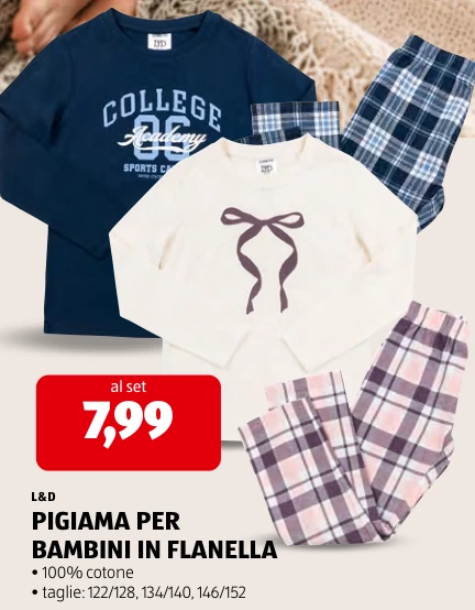 PIGIAMA PER BAMBINI IN FLANELLA - L&D