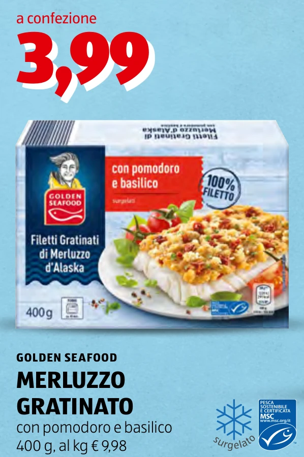 MERLUZZO GRATINATO - Golden Seafood